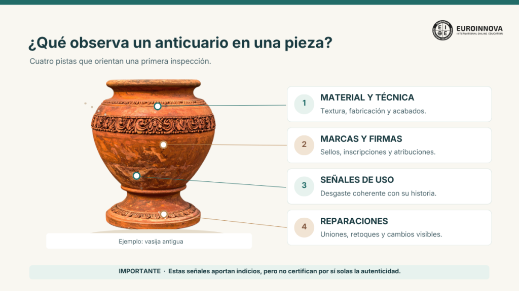 qué observa el anticuario en una pieza