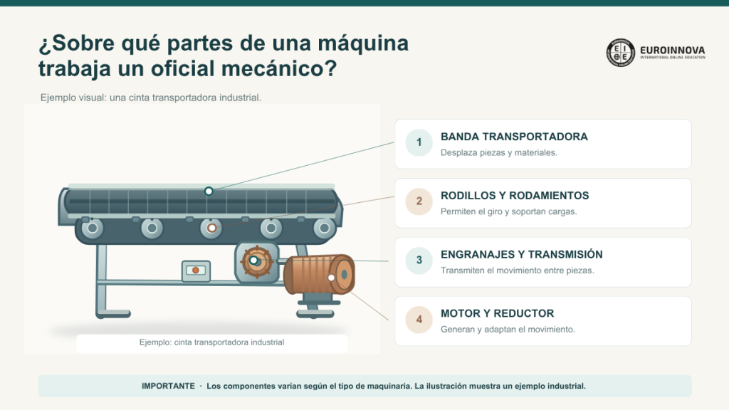 trabajo sobre máquina del oficial mecánico