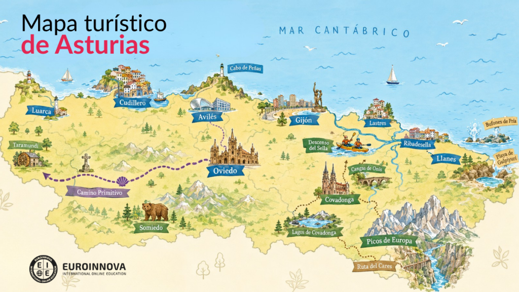 Mapa turístico de Asturas