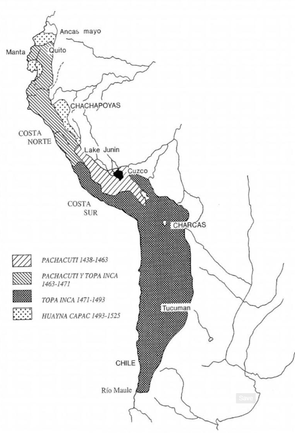 Mapa de la expansión del Imperio inca