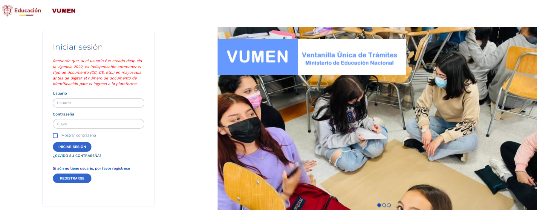 página VUMEN
