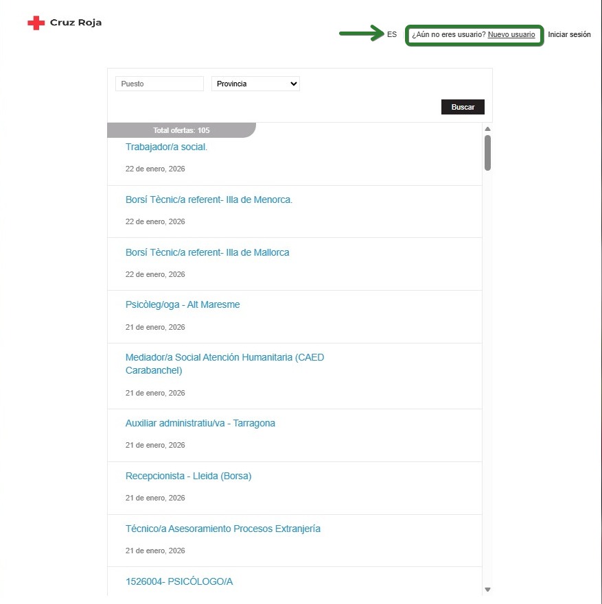 Crear usuario para trabajar en cruz roja