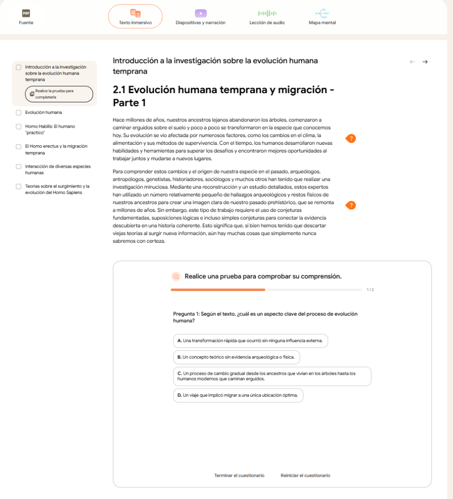 texto inmersivo learn your way