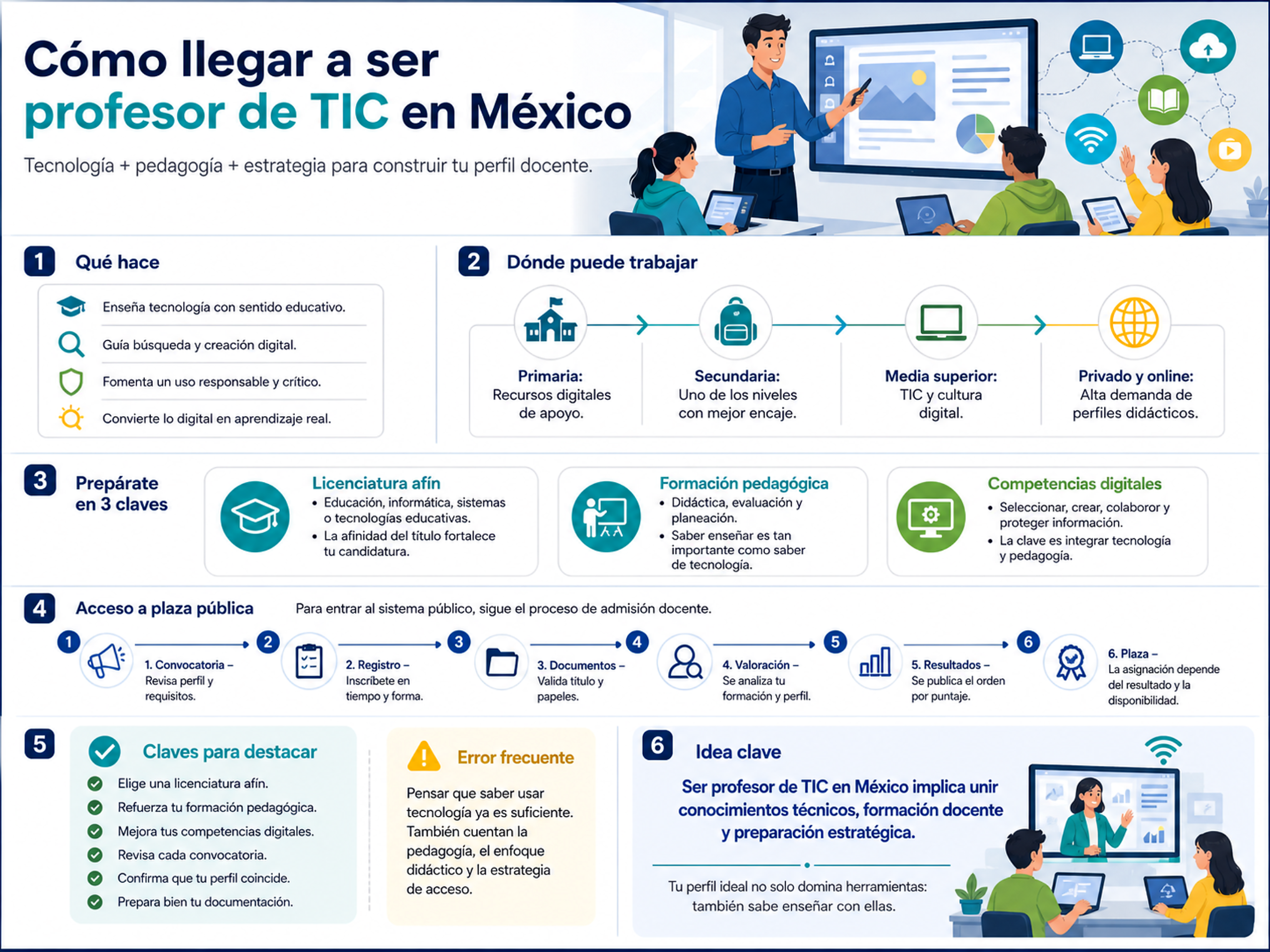 cómo podría hacerme profesor de TIC en México infografía