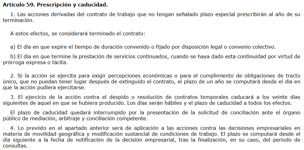 articulo 59 estatuto de los trabajadores