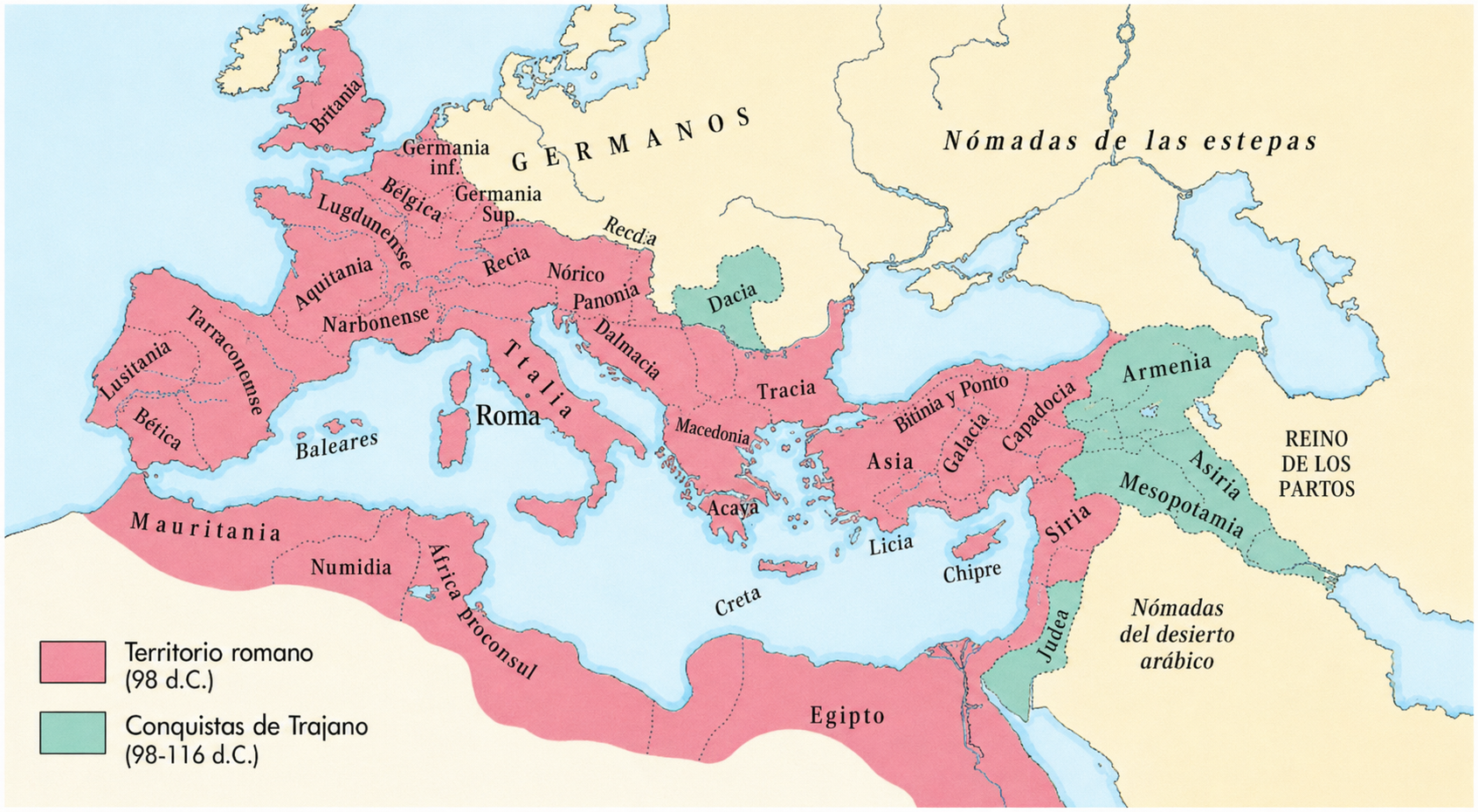 mapa del Imperio romano