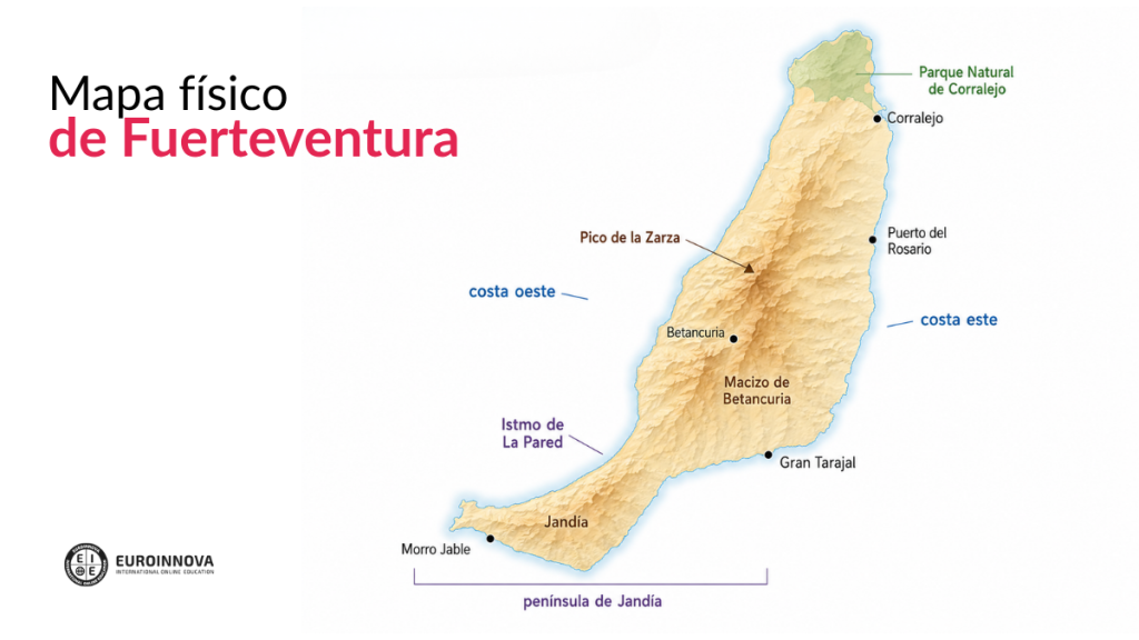 Mapa físico de Fuerteventura