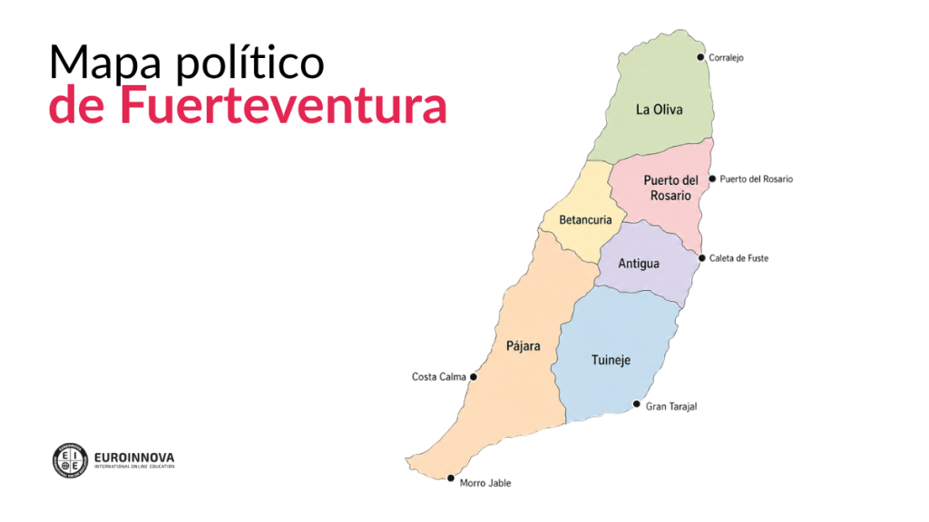 Mapa político de Fuerteventura