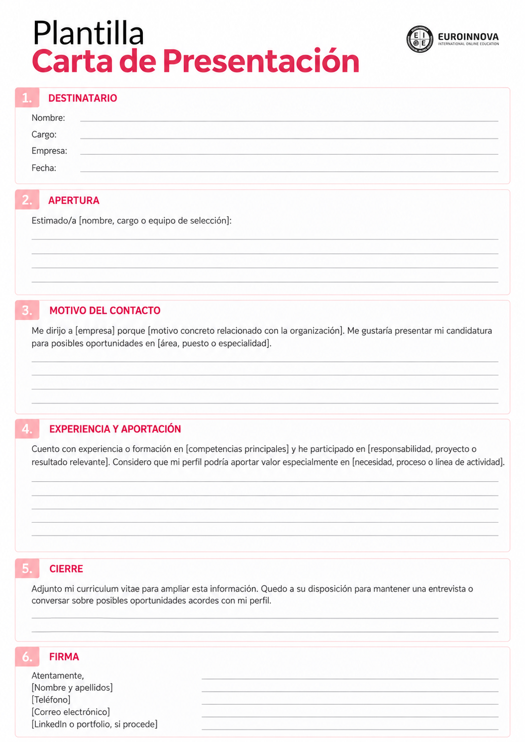 plantilla de carta de autocandidatura